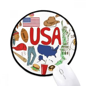 Dıythinker ABD Amerika Aşk Kalp Ulusal Bayrak Baskılı Yuvarlak Kaymaz Kauçuk Mouse Pad