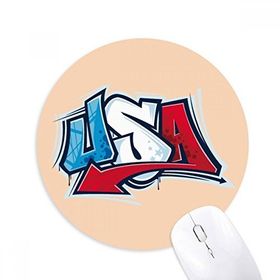 Dıythinker ABD Amerikan Tarzı Kelimeler Grafiti Baskılı Yuvarlak Kaymaz Kauçuk Mouse Pad