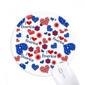 Dıythinker ABD Aşk Kalp Çiçek Festival Desenli Baskılı Yuvarlak Kaymaz Kauçuk Mouse Pad