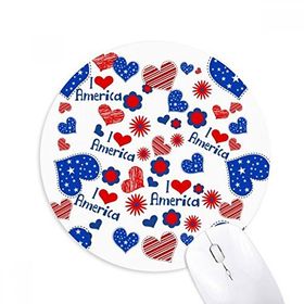 Dıythinker ABD Aşk Kalp Çiçek Festival Desenli Baskılı Yuvarlak Kaymaz Kauçuk Mouse Pad