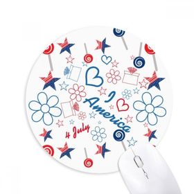 Dıythinker ABD Şeker Çiçek Yıldız Aşk Kalp Kelime Baskılı Yuvarlak Kaymaz Kauçuk Mouse Pad