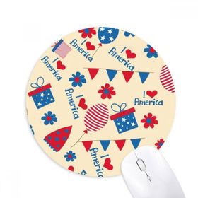 Dıythinker ABD Şeker Festival Çiçek Aşk Kalp Baskılı Yuvarlak Kaymaz Kauçuk Mouse Pad