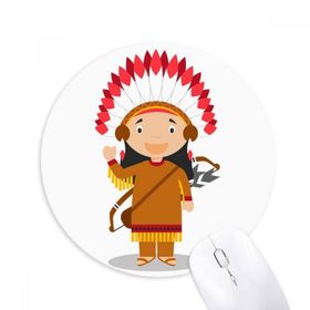 Dıythinker Aborjin Tribe ABD Çizgi Film Baskılı Yuvarlak Kaymaz Kauçuk Mouse Pad
