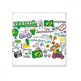 Dıythinker Adventure Life Do Not Disturb Relax Brezilya Yolculuğu Brezilya Kültür Elemanı Dekorasyon 10x10 cm Seramik Karo