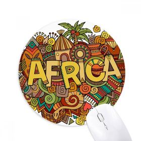 Dıythinker Afrika Aborijin Sanat Desen Tribal Baskılı Yuvarlak Kaymaz Kauçuk Mouse Pad