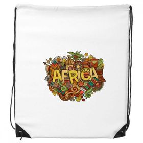 Dıythinker Afrika Aborijin Sanat Desen Tribal İpli Sırt Çantası