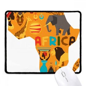 Dıythinker Afrika Haritası Fil Afrika Savana İllüstrasyon Kaymaz Siyah Başlıklı Kenarlar