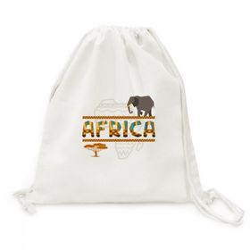 Dıythinker Afrika Haritası Fil Afrika Savana Tuval İpli Sırt Çantası