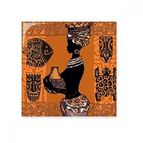Dıythinker Afrika İlkel Aborjin Siyah Kadın Totemleri Seramik 10x10 cm Seramik Karo