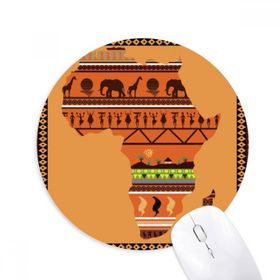 Dıythinker Afrika Kıtası İsim Manzara Haritası Baskılı Yuvarlak Kaymaz Kauçuk Mouse Pad