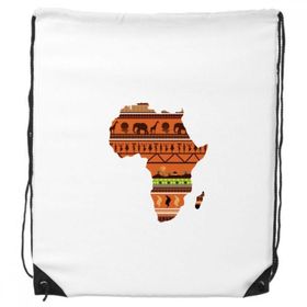 Dıythinker Afrika Kıtası İsim Manzara Haritası Büzme İpli Sırt Çantası