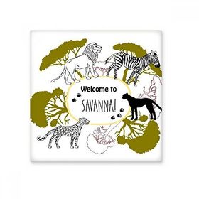 Dıythinker Afrika Welcom to Savanna Zebra Leopar Vahşi Yaşam 20x20 cm Seramik Karo