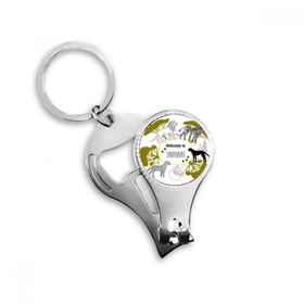 Dıythinker Afrika Welcom to Savanna Zebra Leopar Yaban Hayatı Anahtarlık