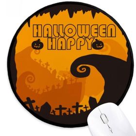 Dıythinker Ağacı Mutlu Hayalet Korku Cadılar Bayramı Yuvarlak Kaymaz Mouse Pad
