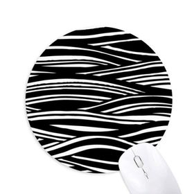 Dıythinker Ahşap Kesim Boyama Dalga Doku Baskılı Yuvarlak Kaymaz Kauçuk Mouse Pad
