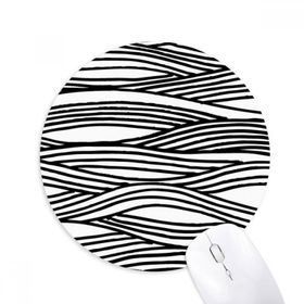 Dıythinker Ahşap Kesim Boyama Hattı Dalga Doku Baskılı Yuvarlak Kaymaz Kauçuk Mouse Pad