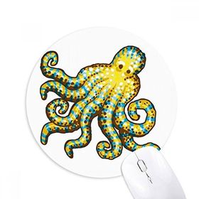 Dıythinker Ahtapot Deniz Yaşamı Çizgi Film Desenli Baskılı Yuvarlak Kaymaz Kauçuk Mouse Pad