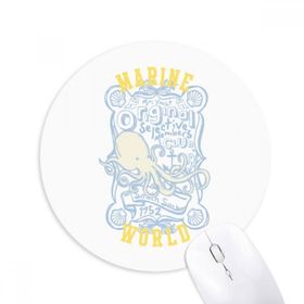 Dıythinker Ahtapot Deniz Yaşamı Renkli Desen Baskılı Yuvarlak Kaymaz Kauçuk Mouse Pad