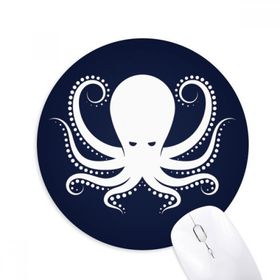 Dıythinker Ahtapot Deniz Yaşamı Siyah Beyaz Desen Baskılı Yuvarlak Kaymaz Kauçuk Mouse Pad