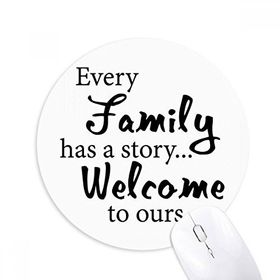 Dıythinker Aile Hikayesi Baskılı Yuvarlak Kaymaz Kauçuk Mouse Pad