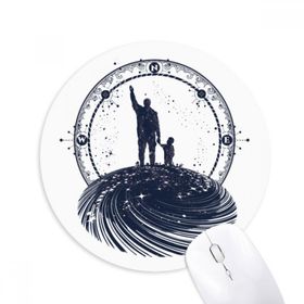 Dıythinker Aile Yıldızları Geometri Sanat Deseni Baskılı Yuvarlak Kaymaz Kauçuk Mouse Pad