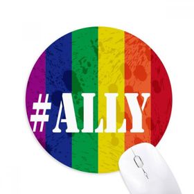 Dıythinker Ally LGBT Gökkuşağı Desenli Baskılı Yuvarlak Kaymaz Kauçuk Mouse Pad