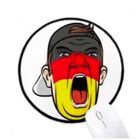 Dıythinker Almanya Bayrağı Yüz Makyaj Maskesi Çığlık Kap Yuvarlak Kaymaz Mouse Pad
