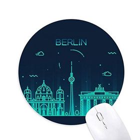Dıythinker Almanya Berlin Kent Simgesi Mimarisi Baskılı Yuvarlak Kaymaz Kauçuk Mouse Pad
