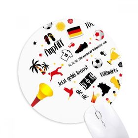 Dıythinker Almanya Futbol Bayrağı Kültür Desenli Baskılı Yuvarlak Kaymaz Kauçuk Mouse Pad