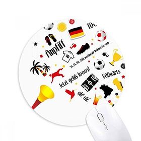 Dıythinker Almanya Futbol Bayrağı Kültür Desenli Baskılı Yuvarlak Kaymaz Kauçuk Mouse Pad