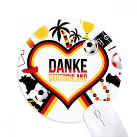 Dıythinker Almanya Futbol Bayrağı Kültür Desenli Baskılı Yuvarlak Kaymaz Kauçuk Mouse Pad