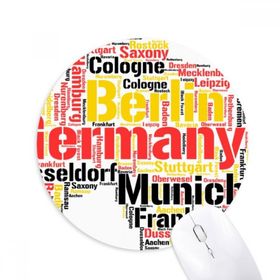 Dıythinker Almanya Şehir Adı Haritası Stil İllüstrasyon Baskılı Yuvarlak Kaymaz Kauçuk Mouse Pad