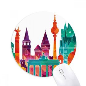 Dıythinker Almanya Yapı Seti Mimari Baskılı Yuvarlak Kaymaz Kauçuk Mouse Pad