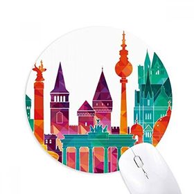 Dıythinker Almanya Yapı Seti Mimari Baskılı Yuvarlak Kaymaz Kauçuk Mouse Pad