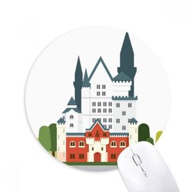 Dıythinker Almanya Yeni Kuğu Kalesi Mimarisi Baskılı Yuvarlak Kaymaz Kauçuk Mouse Pad
