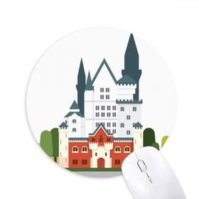 Dıythinker Almanya Yeni Kuğu Kalesi Mimarisi Baskılı Yuvarlak Kaymaz Kauçuk Mouse Pad