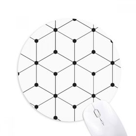 Dıythinker Altıgen Çizgi Sanat Tahıl İllüstrasyon Desen Baskılı Yuvarlak Kaymaz Kauçuk Mouse Pad