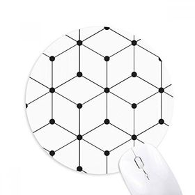 Dıythinker Altıgen Çizgi Sanat Tahıl İllüstrasyon Desen Baskılı Yuvarlak Kaymaz Kauçuk Mouse Pad