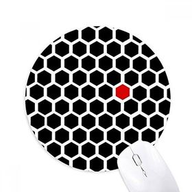 Dıythinker Altıgen Çizgi Sanat Tahıl İllüstrasyon Desen Baskılı Yuvarlak Kaymaz Kauçuk Mouse Pad