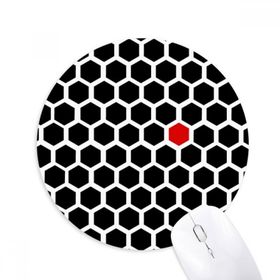 Dıythinker Altıgen Çizgi Sanat Tahıl İllüstrasyon Desen Baskılı Yuvarlak Kaymaz Kauçuk Mouse Pad
