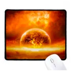 Dıythinker Altın Kırmızı Gezegen Gibi Alev Yanan Desen Kaymaz Mouse Pad