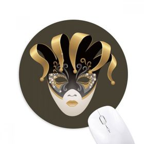 Dıythinker Altın Maske Happy Carnival Of Venice Baskılı Yuvarlak Kaymaz Kauçuk Mouse Pad