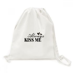 Dıythinker Always Kiss Me Alıntı Tuval İpli Sırt Çantası