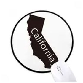 Dıythinker Amerika Birleşik Devletleri California Haritası Siluet Yuvarlak Kaymaz Mouse Pad