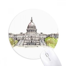 Dıythinker Amerika Birleşik Devletleri Capitol Baskılı Yuvarlak Kaymaz Kauçuk Mouse Pad