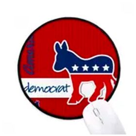 Dıythinker Amerika Eşek Amblemi Demokrat Yuvarlak Kaymaz Mouse Pad