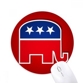 Dıythinker Amerika Fil Amblemi Cumhuriyet Parti Baskılı Yuvarlak Kaymaz Kauçuk Mouse Pad