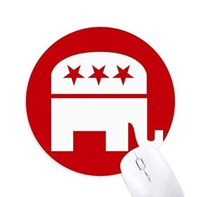 Dıythinker Amerika Fil Amblemi Cumhuriyet Parti Kırmızı Baskılı Yuvarlak Kaymaz Kauçuk Mouse Pad