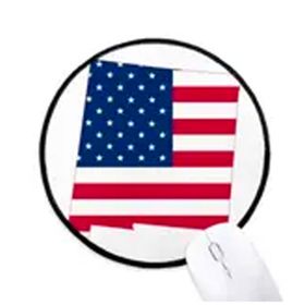 Dıythinker Amerika Haritası Yıldız Çizgili Bayrak Şekli Yuvarlak Kaymaz Mouse Pad