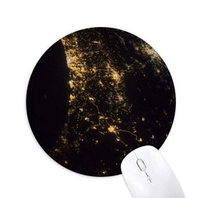 Dıythinker Amerika'ya Bakan Gece Baskılı Yuvarlak Kaymaz Kauçuk Mouse Pad